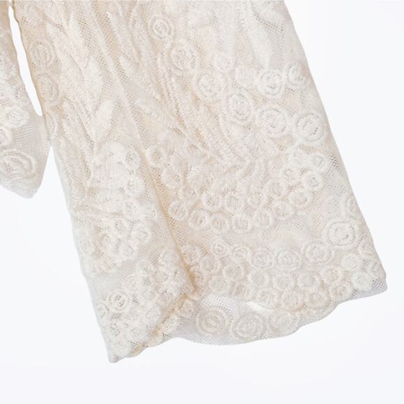 VTG Y2K Mesh Lace Sheer Top Women's M Boho Festival Western Coastal Cowgirl - Picture 4 of 7